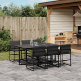 vidaXL 5-piece Garden Dining Set with Cushions Textilene Black