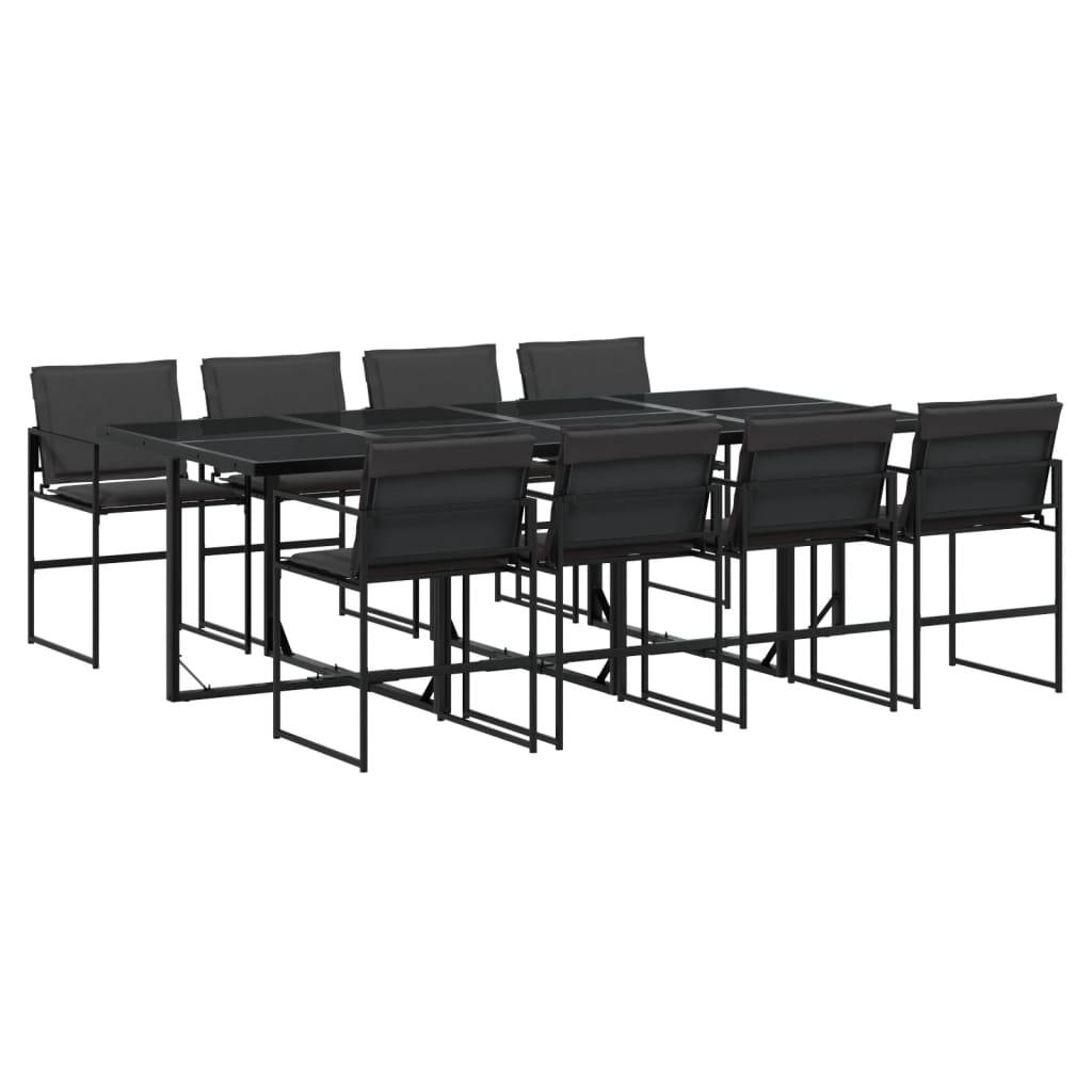 vidaXL 5-piece Garden Dining Set with Cushions Textilene Black