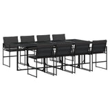 vidaXL 5-piece Garden Dining Set with Cushions Textilene Black