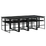 vidaXL 5-piece Garden Dining Set with Cushions Textilene Black