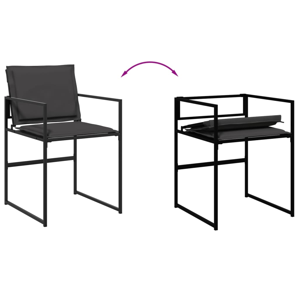 vidaXL 5-piece Garden Dining Set with Cushions Textilene Black