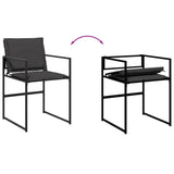 vidaXL 5-piece Garden Dining Set with Cushions Textilene Black