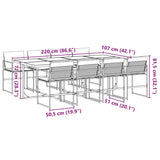 vidaXL 5-piece Garden Dining Set with Cushions Textilene Black