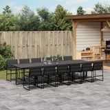 vidaXL 5-piece Garden Dining Set with Cushions Textilene Black