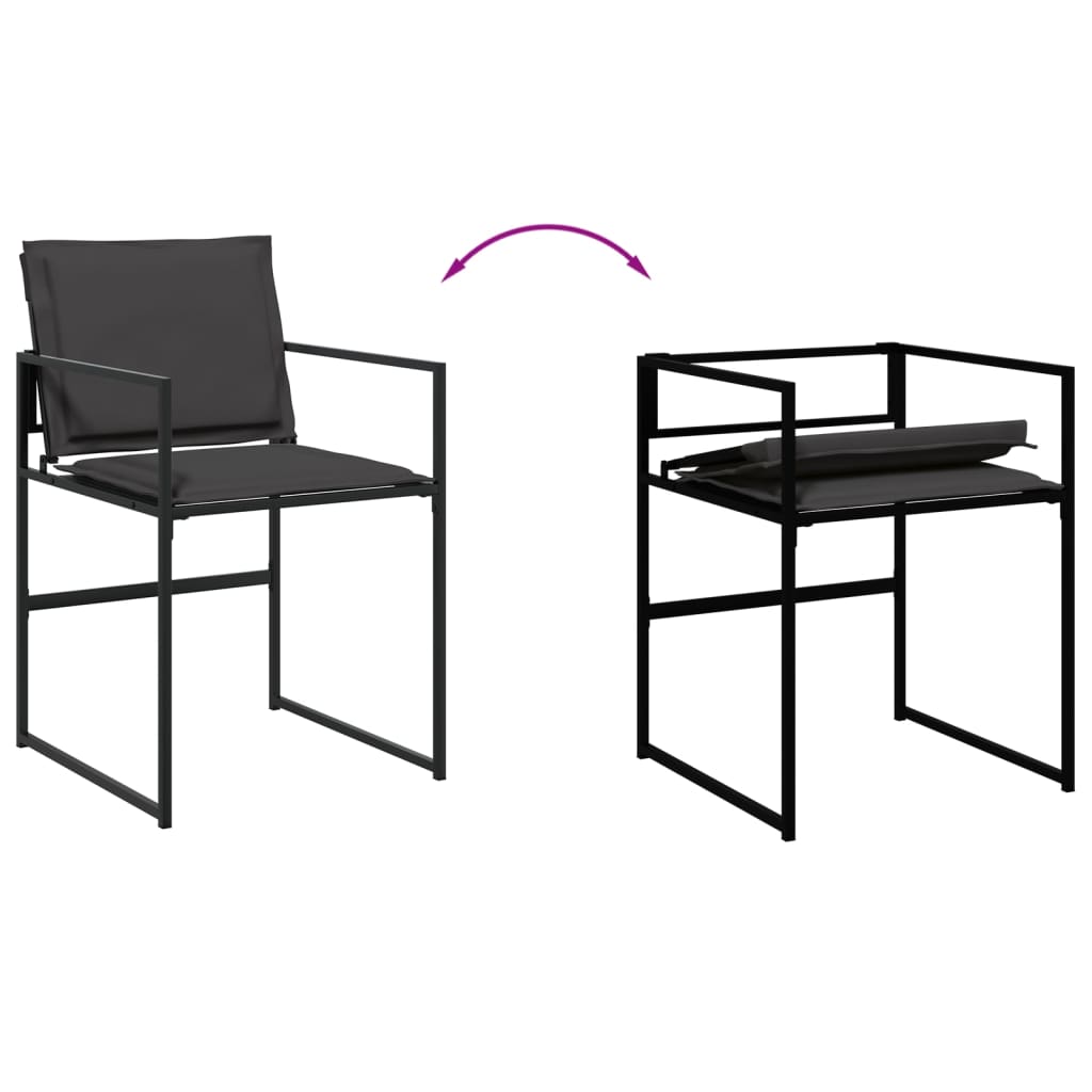 vidaXL 9-piece Garden Dining Set with Cushions Textilene Black