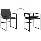 vidaXL 9-piece Garden Dining Set with Cushions Textilene Black