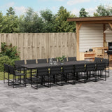 vidaXL 9-piece Garden Dining Set with Cushions Textilene Black