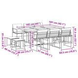 vidaXL 9-piece Garden Dining Set with Cushions Textilene Black
