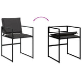 vidaXL 9-piece Garden Dining Set with Cushions Textilene Black