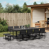 vidaXL 9-piece Garden Dining Set with Cushions Textilene Black
