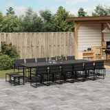 vidaXL 9-piece Garden Dining Set with Cushions Textilene Black