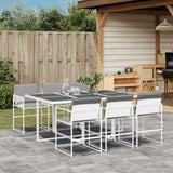 vidaXL 5-delige Tuinset met kussens textileen wit