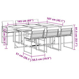 vidaXL 5-delige Tuinset met kussens textileen wit
