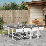 vidaXL 5-delige Tuinset met kussens textileen wit