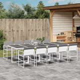vidaXL 5-delige Tuinset met kussens textileen wit