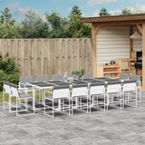 vidaXL 9-piece Garden Dining Set with Cushions Textilene White