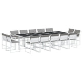 vidaXL 9-piece Garden Dining Set with Cushions Textilene White