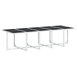 vidaXL 9-piece Garden Dining Set with Cushions Textilene White