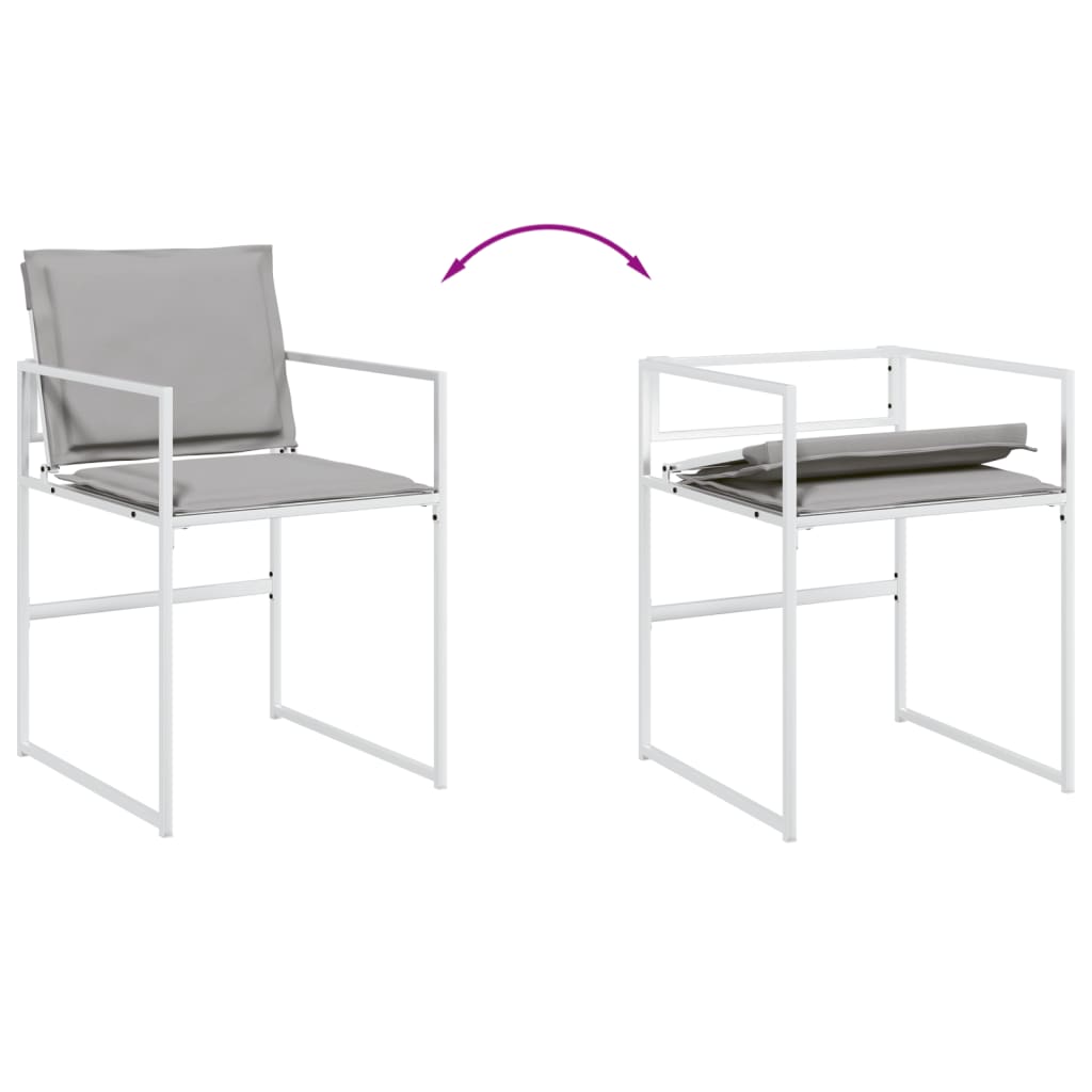 vidaXL 9-piece Garden Dining Set with Cushions Textilene White