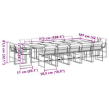 vidaXL 9-piece Garden Dining Set with Cushions Textilene White