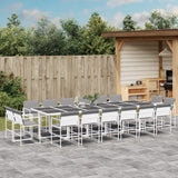 vidaXL 9-piece Garden Dining Set with Cushions Textilene White
