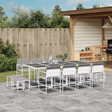 vidaXL 9-delige Tuinset met kussens textileen wit
