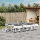 vidaXL 9-delige Tuinset met kussens textileen wit