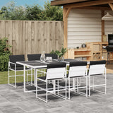 vidaXL 5-delige Tuinset met kussens textileen wit