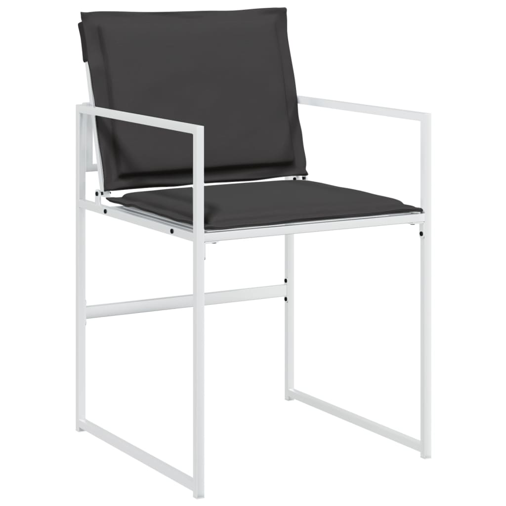 vidaXL 5-delige Tuinset met kussens textileen wit