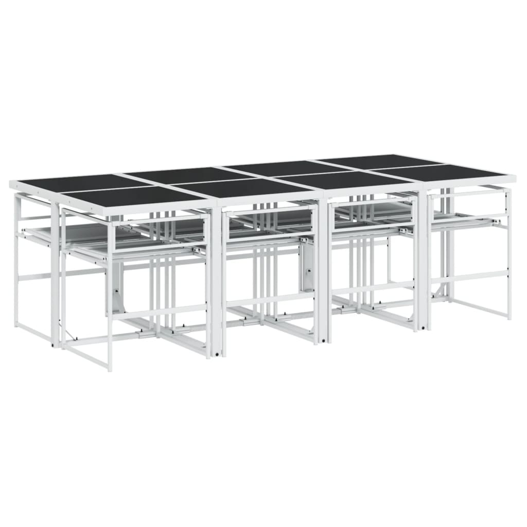 vidaXL 5-delige Tuinset met kussens textileen wit