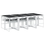 vidaXL 5-delige Tuinset met kussens textileen wit