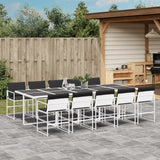 vidaXL 5-delige Tuinset met kussens textileen wit