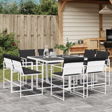 vidaXL 9-delige Tuinset met kussens textileen wit