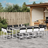 vidaXL 9-delige Tuinset met kussens textileen wit