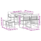 vidaXL 9-piece Garden Dining Set with Cushions Textilene White