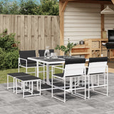 vidaXL 9-piece Garden Dining Set with Cushions Textilene White