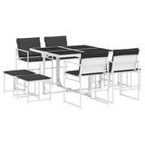 vidaXL 9-piece Garden Dining Set with Cushions Textilene White