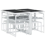 vidaXL 9-piece Garden Dining Set with Cushions Textilene White