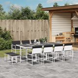 vidaXL 9-piece Garden Dining Set with Cushions Textilene White