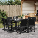 vidaXL 9-piece Garden Dining Set Textilene Black