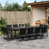 vidaXL 9-piece Garden Dining Set Textilene Black