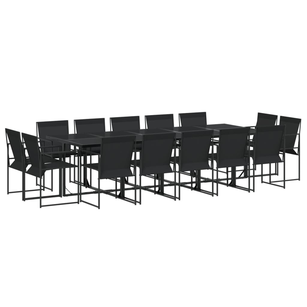 vidaXL 9-piece Garden Dining Set Textilene Black