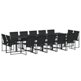 vidaXL 9-piece Garden Dining Set Textilene Black