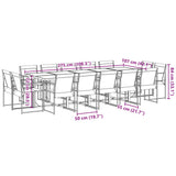 vidaXL 9-piece Garden Dining Set Textilene Black
