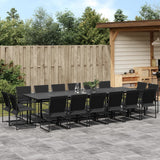 vidaXL 9-piece Garden Dining Set Textilene Black