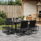 vidaXL 9-piece Garden Dining Set Textilene Black