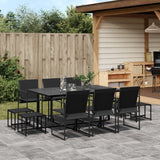 vidaXL 9-piece Garden Dining Set Textilene Black