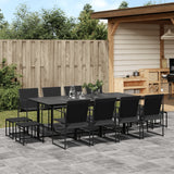 vidaXL 9-piece Garden Dining Set Textilene Black