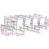vidaXL 9-piece Garden Dining Set Textilene Black