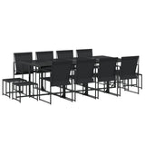 vidaXL 9-piece Garden Dining Set Textilene Black